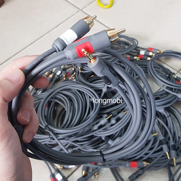 Dây cáp 3.5" ra AV Belkin chất lượng cao | Đồng OFC 99,999% | 1.8m
