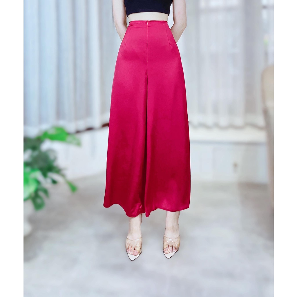 Quần lụa áo dài công sở nữ kiểu cách tân lưng chun CHUU F8003