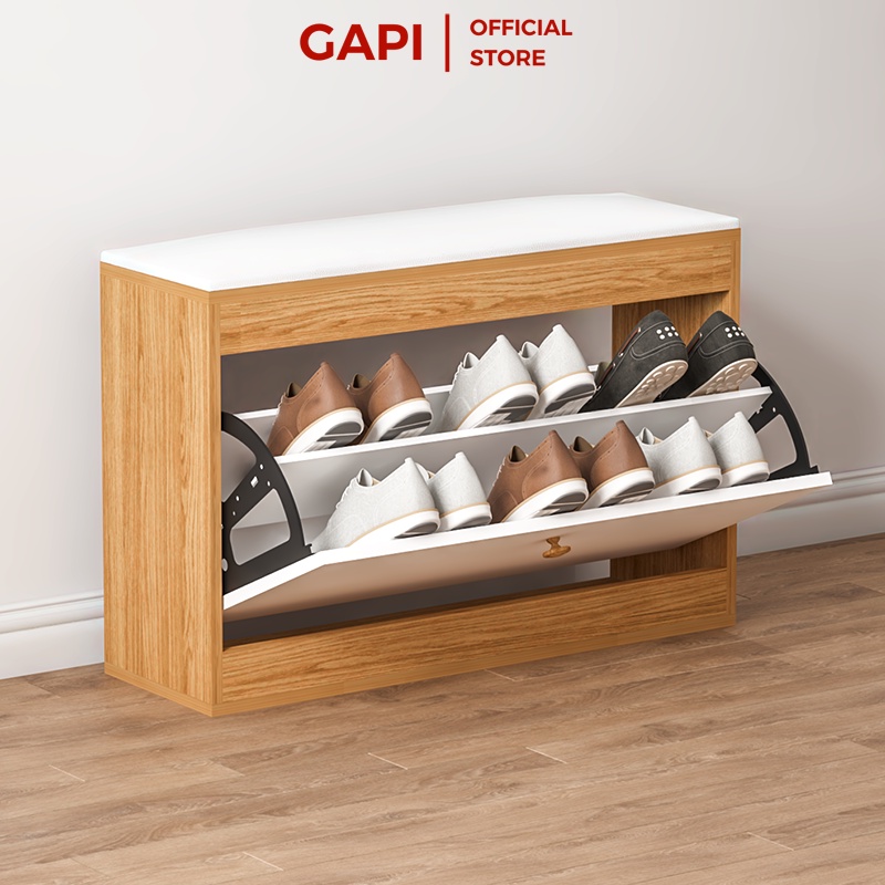 Tủ giày gỗ mini cánh lật GAPI thông minh tiết kiệm diện tích phong cách Nordic - GP102