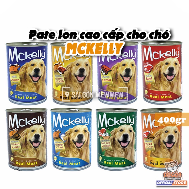 [Mã PET50K giảm Giảm 10% - Tối đa 50K đơn từ 250K] Pate lon cao cấp cho chó MCKELLY 400gr nhập khẩu Thái Lan