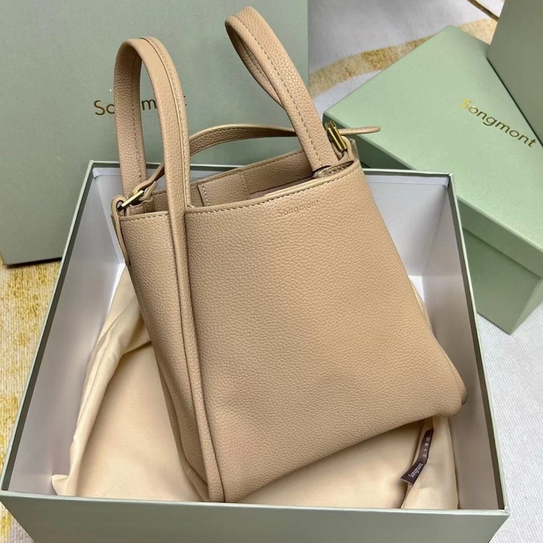 Songmont Túi Xách Da Bò Sức Chứa Lớn Màu Xanh Dương Rau Củ Quả Thời Trang Thường Ngày Cho Nữ SO777777