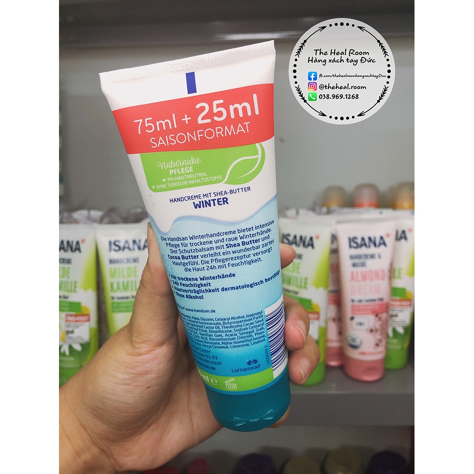 Kem tay Handsan 🍓FREESHIP🍓Handsan Mit Shea-butter 100ml dưỡng da tay mềm chống khô nẻ mùa đông [Hàng nội địa Đức] | BigBuy360 - bigbuy360.vn