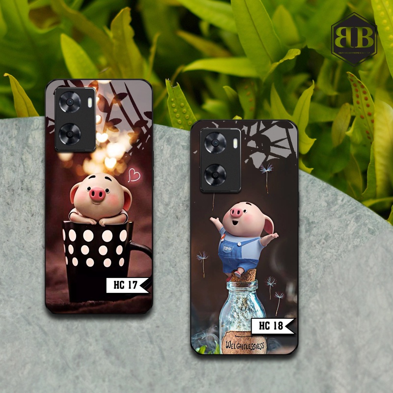 Ốp lưng kính cường lực Oppo A57 2022 heo con