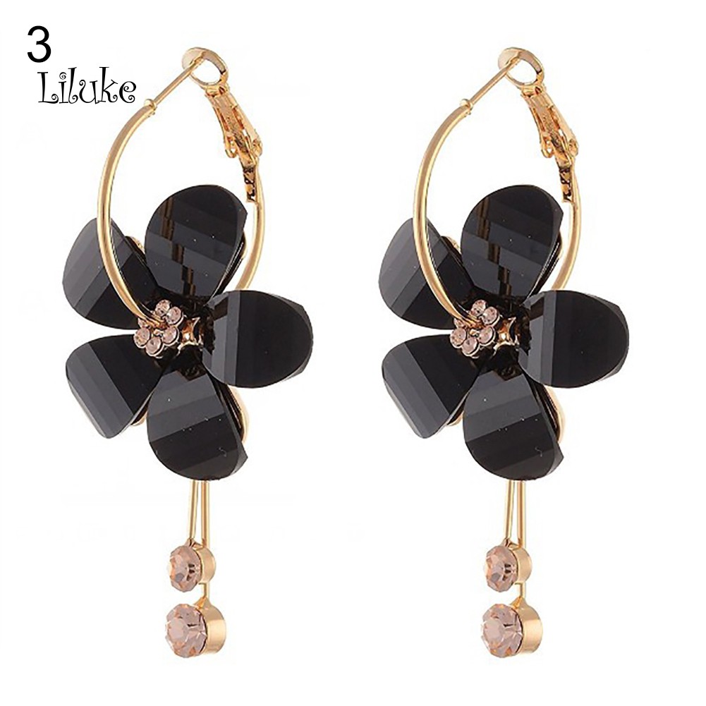 Đôi Khuyên Tai HìNh Hoa ĐíNh Kim Cương Giả PhốI Tua Rua ThờI Trang Cho Nữ