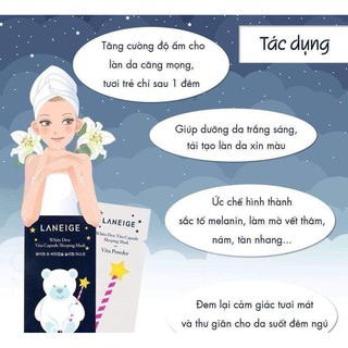 VIÊN MẶT NẠ NGỦ GẤU CON LANEIGE WHITE DEW VITA CAPSULE SLEEPING MASK(chính hãng)