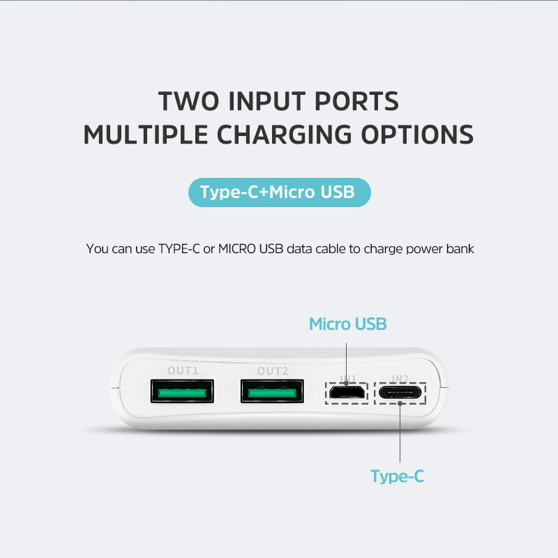 Pin sạc dự phòng Kivee 22.5W sạc nhanh 10000mAh hỗ trợ giao tiếp USB / Type-C / Lightning