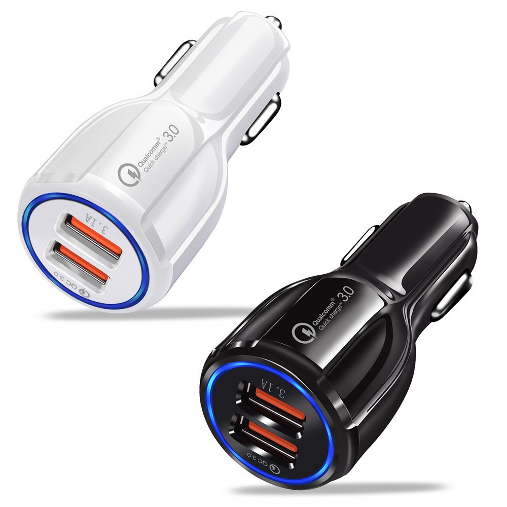 Tẩu Sạc Điện Thoại Nhanh 2 Cổng USB 3.0 12V 24V QC3.0 Cho Xe Hơi