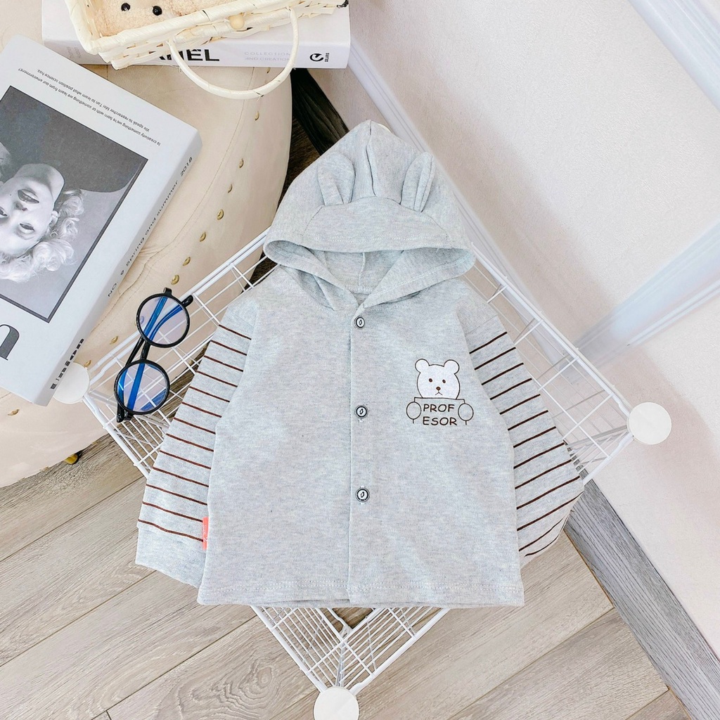 Áo khoác minh đức cotton nỉ có mũ, áo khoác cho bé trai, bé gái sơ sinh