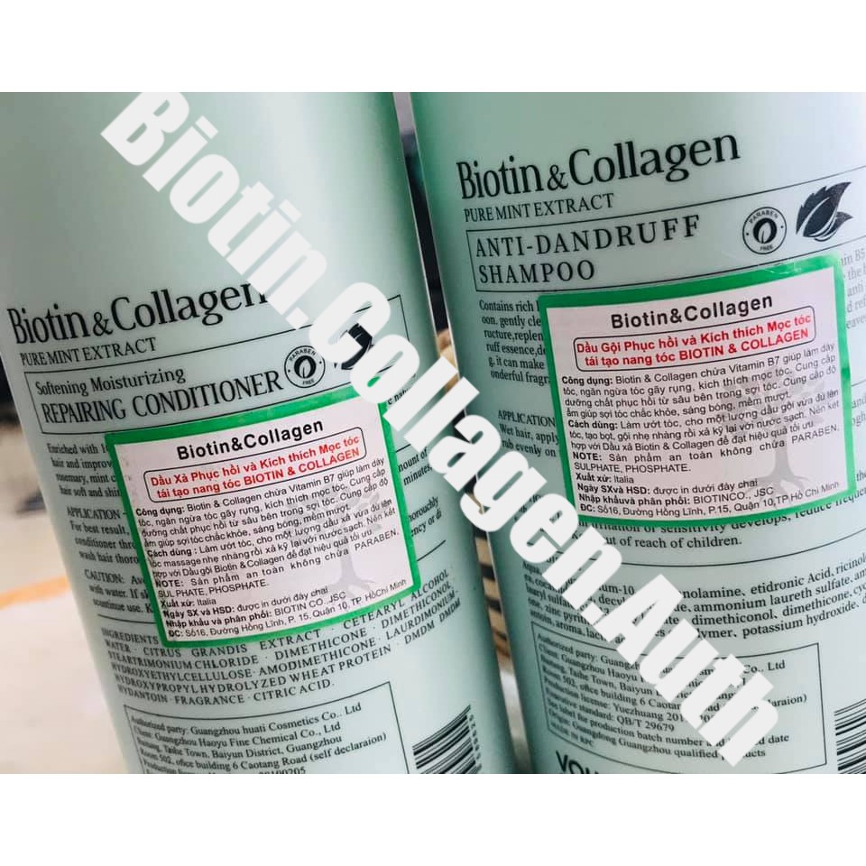 🛑FreeShip🛑Cặp Dầu Gội Xả Biotin Collagen Xanh Dương | Giảm Gàu Hiệu Quả ⚜️Hàng Chính Hãng⚜️ Ⓒ 79