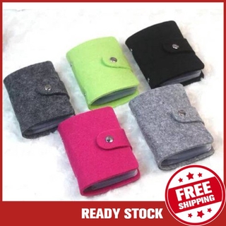 Ví cầm tay bằng vải nỉ đựng thẻ ID phối nút cài thời trang cho nam và nữ