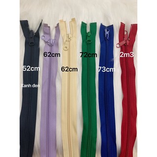 [Phụ liệu may giá rẻ] Dây khoá kéo, tay kéo sơn,dây khoá kéo áo khoác hàng đẹp size 55cm-2m3