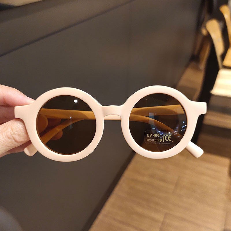 Kính Mát Gọng Tròn Họa Tiết Hoạt Hình Đáng Yêu Cho Bé Gái