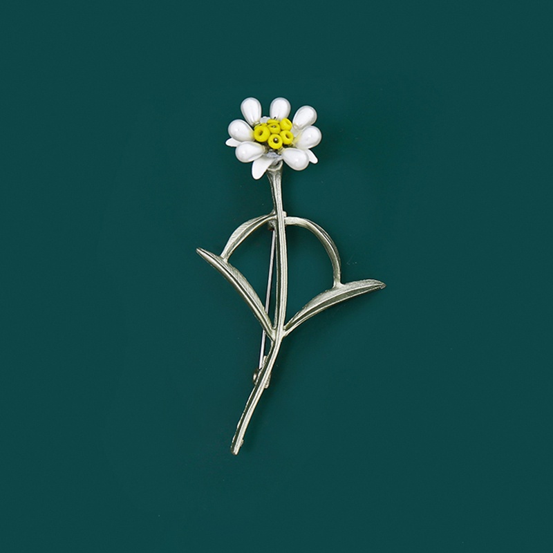 Ghim Cài Áo Kim Loại Hình Cây Xanh Đính Ngọc Trai Sáng Tạo