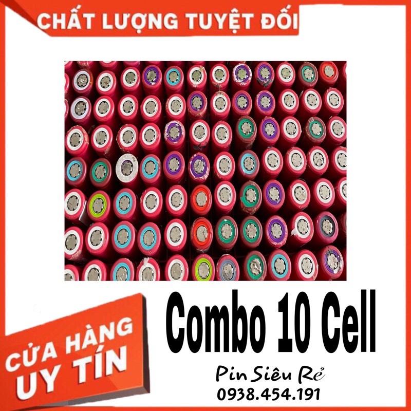 Combo 10 cell pin 18650 cũ Li-on 3,5v đủ loại