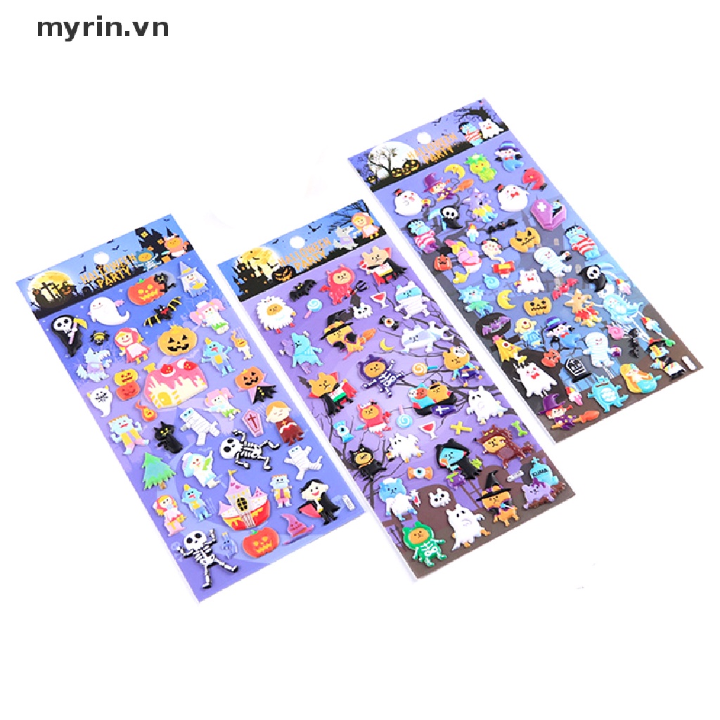 1 Miếng Dán PVC Hình Bí Ngô Halloween Dễ Thương Trang Trí Sổ Tay