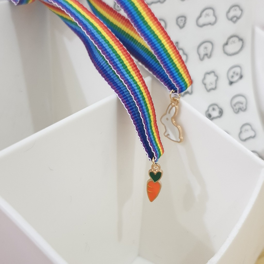 [Mã FAJGT8 giảm 15% đơn 99K] Vòng Tay Cầu Vồng Kiêm Choker Kèm Charm Mặt Trăng Mặt Cười Unisex Cá Tính | BigBuy360 - bigbuy360.vn