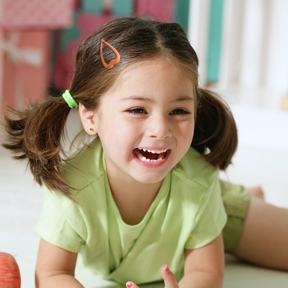 Set 3 Kẹp Tóc Khaki Màu Be / Cà Phê / Ngôi Sao / Trái Tim / Hình Học Dễ Thương Cho Bé Gái