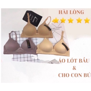 Áo lót bầu và cho con bú MAMADRESS có cúc mở ti tiện lợi chất cottong thoáng mát co giãn sau có 3 nút cài chỉnh dễ dàng