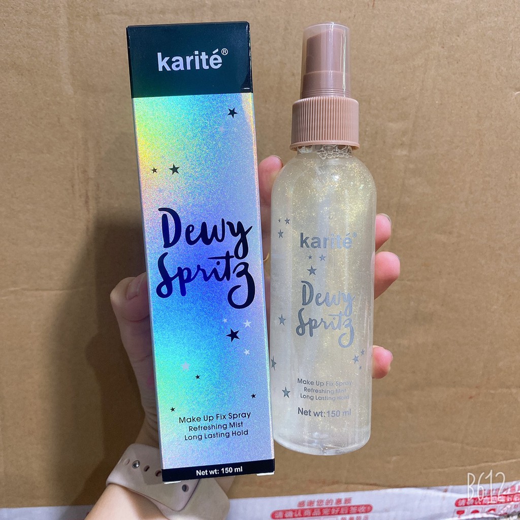 Xịt khoá lớp makeup giữ lớp nền lâu trôi Kissbeauty có nhũ mịn lấp lánh siêu cute