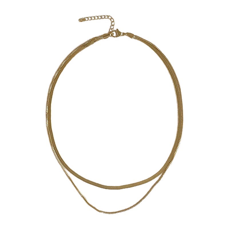 Vòng cổ Xương Rắn Hai Lớp Thời Trang Đường Phố Cá Tính Cho Nam Nữ