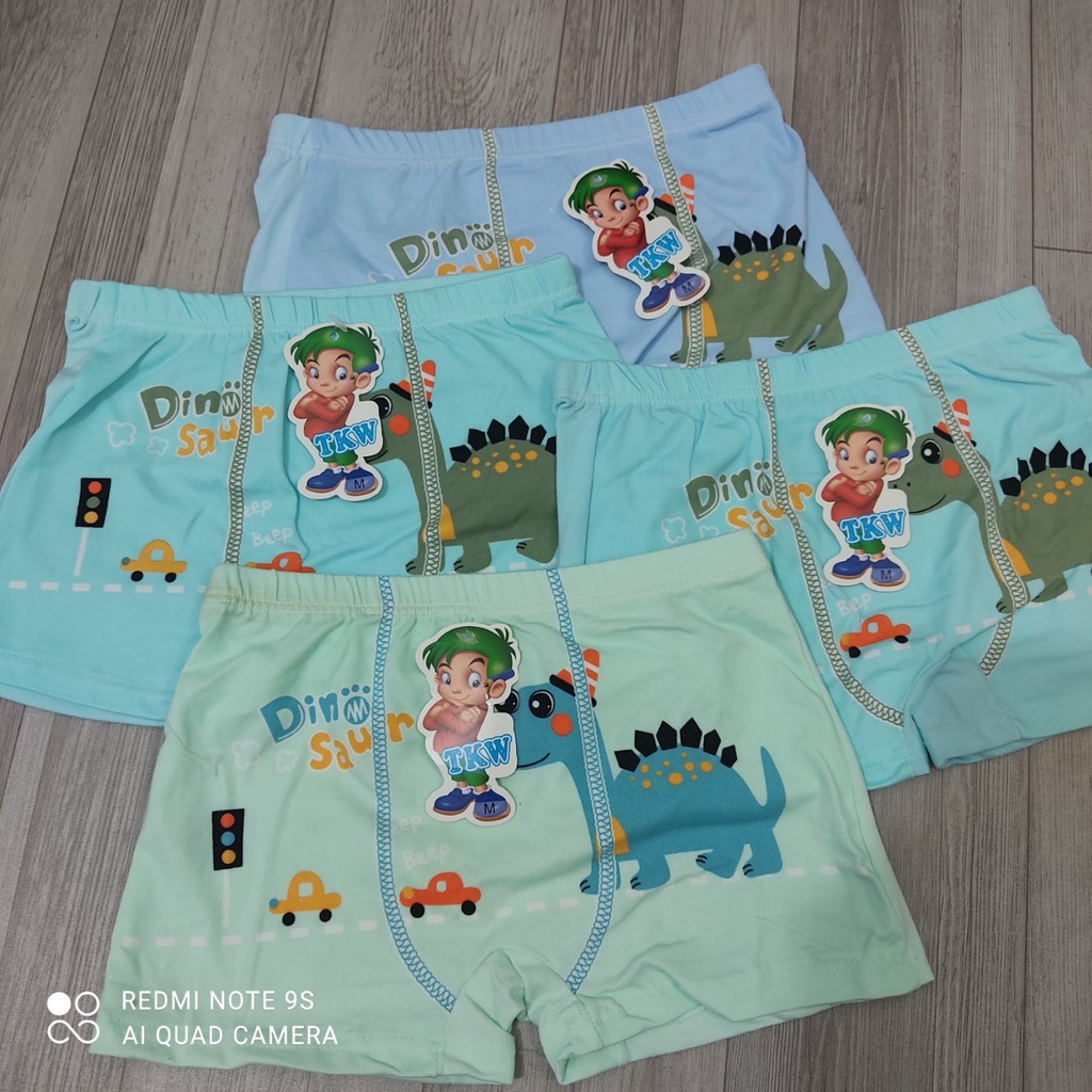 Set 3 Quần Chip Bé Trai, Quần Lót Bé Trai Chất Vải Thông Hơi Quảng Châu Thoáng Mát họa tiết khủng long Dino_Umeekids