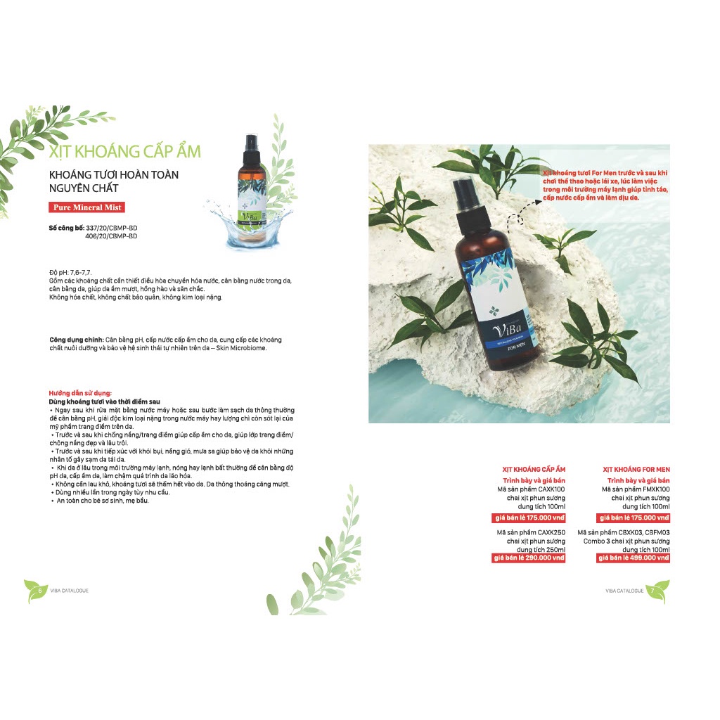 [Khoáng tươi Viba] Xịt khoáng cấp ẩm Viba 100ml và 250ml | BigBuy360 - bigbuy360.vn