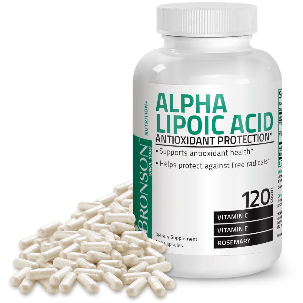 Organic Vitamin Alpha Lipoic Acid Complex - 120 viên Mỹ - Chống lão hóa, trẻ hóa da, ngừa tàn nhang và làm sáng da