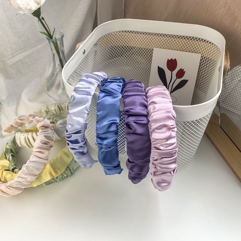 Băng đô lụa xếp ly màu sắc ngọt ngào cho nữ