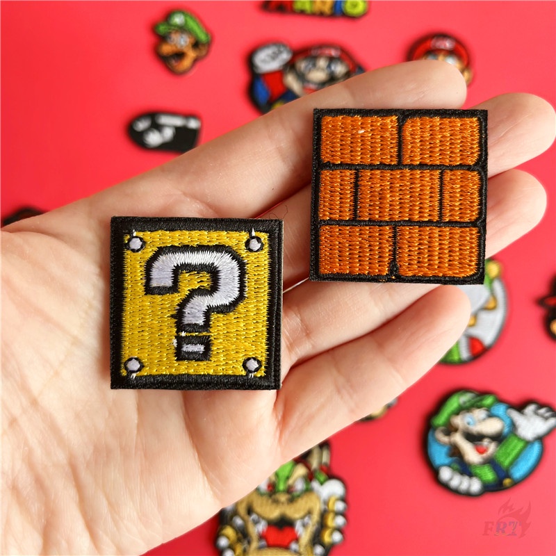 ☸ Super Mario Bros. Miếng Dán Tự Dính Chất Lượng Cao ☸ 1 Miếng Dán Ủi Trang Trí Quần Áo Hình Huy Hiệu