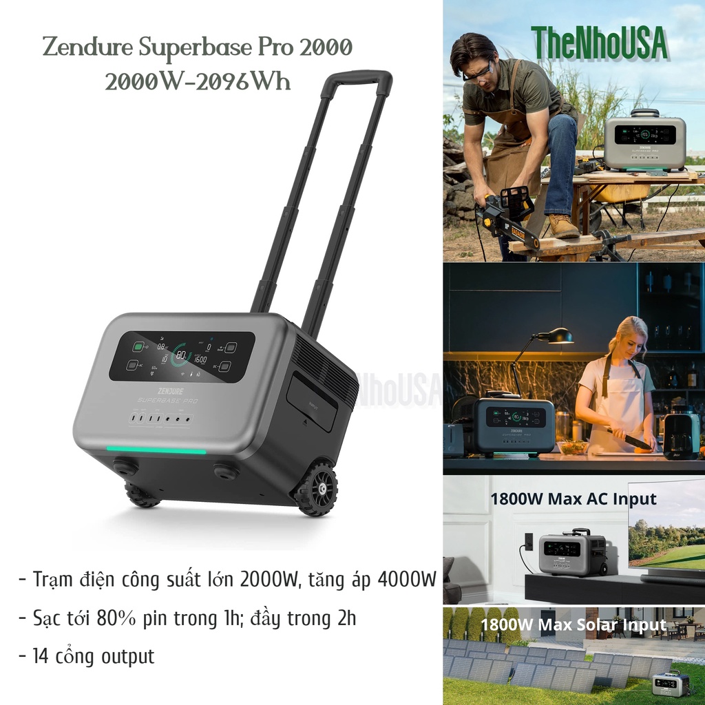 Trạm điện Zendure SuperBase Pro 2000 - 2096Wh