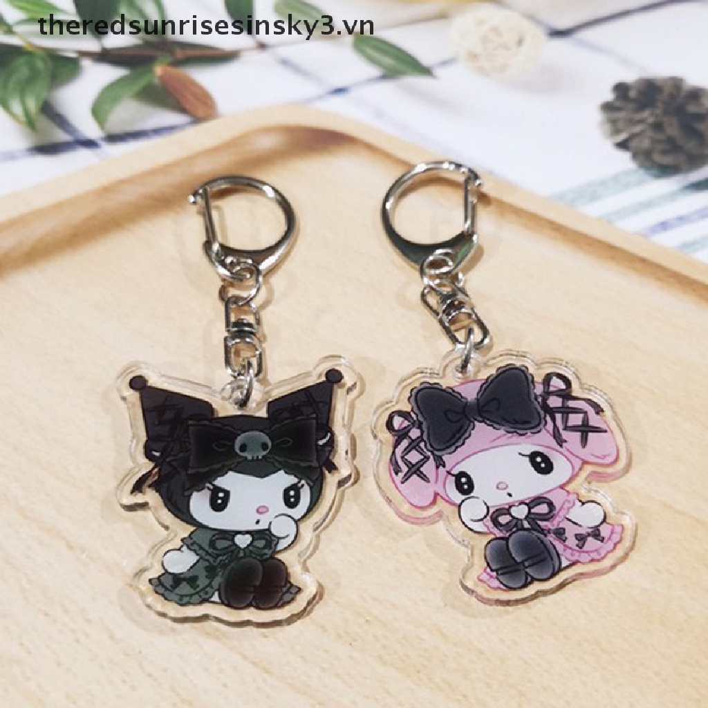 Móc khóa hoạt hình Kuromi Melody bằng acrylic chống thất lạc tiện dụng