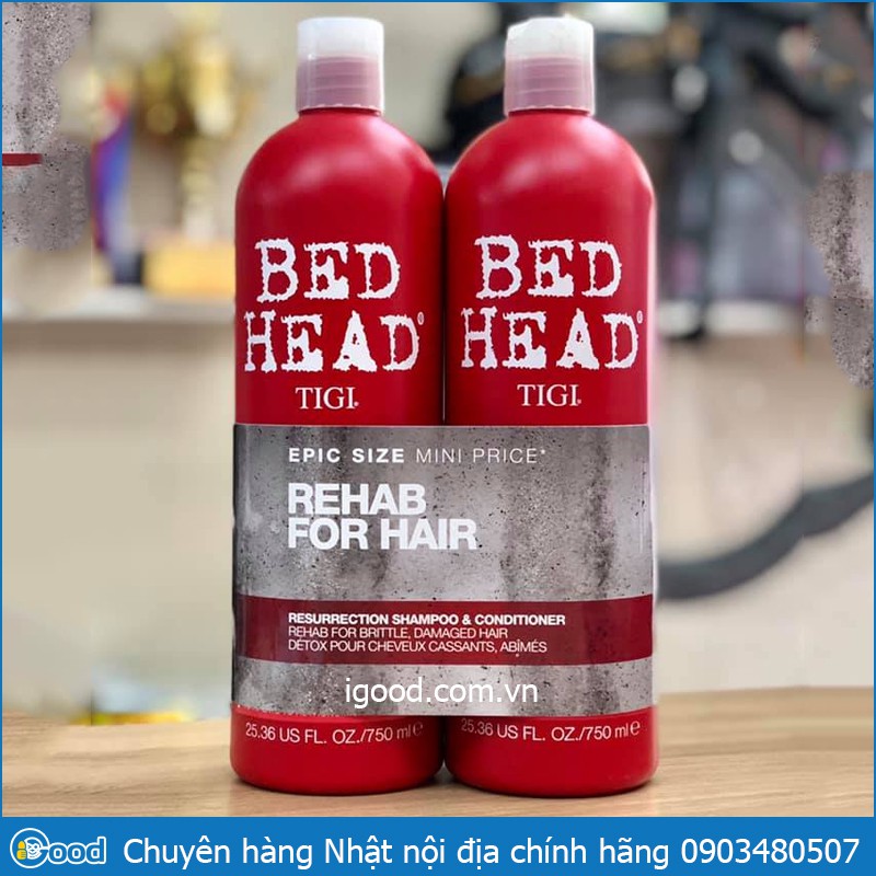 Cặp gội xả Tigi Bed Head 750ml hàng UK