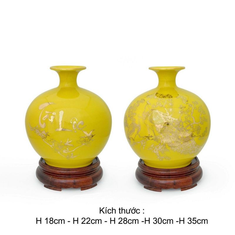 Lọ hoa hút lộc, bình hút tài lộc gốm sứ bát tràng, món quà tặng ý nghĩa