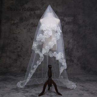 Vải Tuyn Trắng Viền Ren Dài 3M Dùng Trang Trí Tiệc Cưới