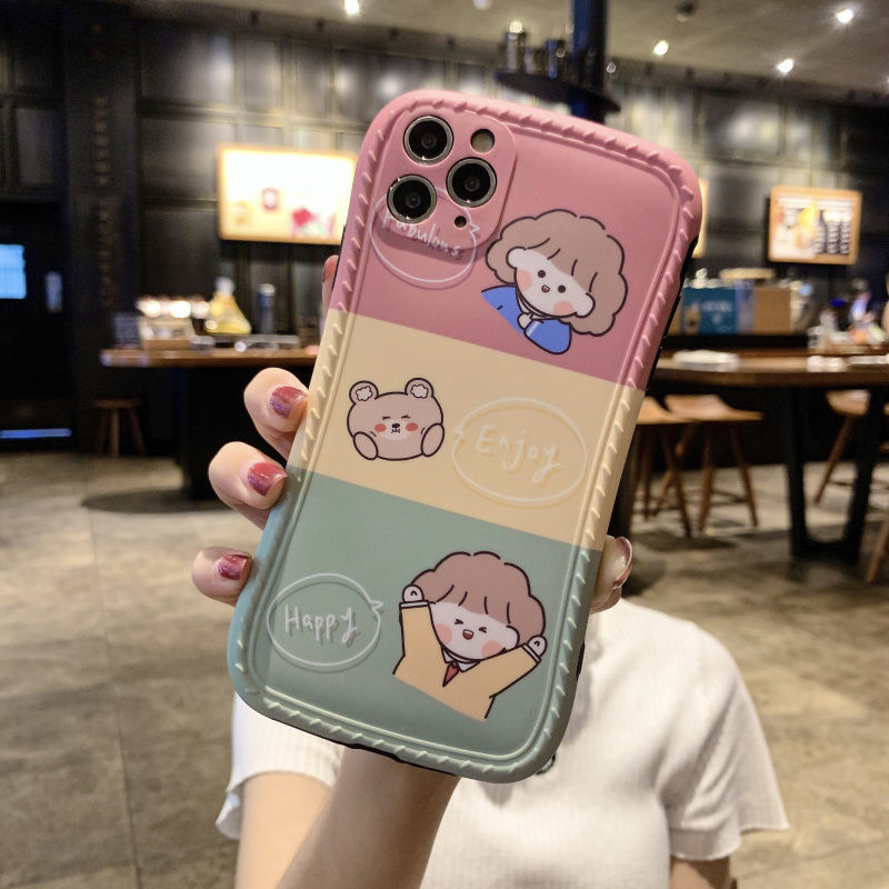 Ốp Điện Thoại Silicon Họa Tiết Cô Gái Dễ Thương Cho IPhone 12 Pro max 7 8Plus SE X XS XR XSMAX 11