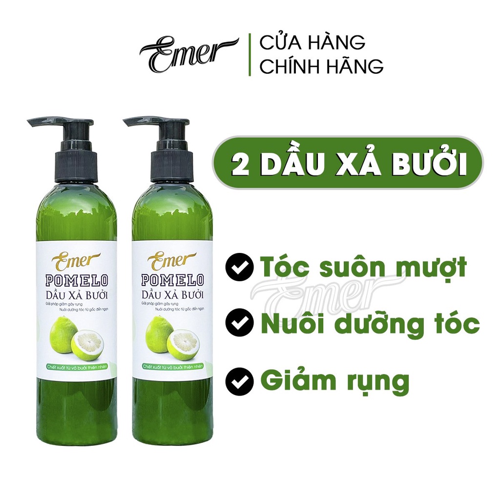 Combo 2 chai dầu xả bưởi mọc tóc suôn mượt tóc từ tinh dầu vỏ bưởi pomelo Emer Garin 300ml x2