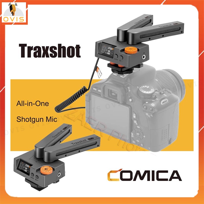 Comica Traxshot - Micro Thu Âm Stereo Cho Máy Ảnh, Điện Thoại, Hướng Thu Super Cardioid