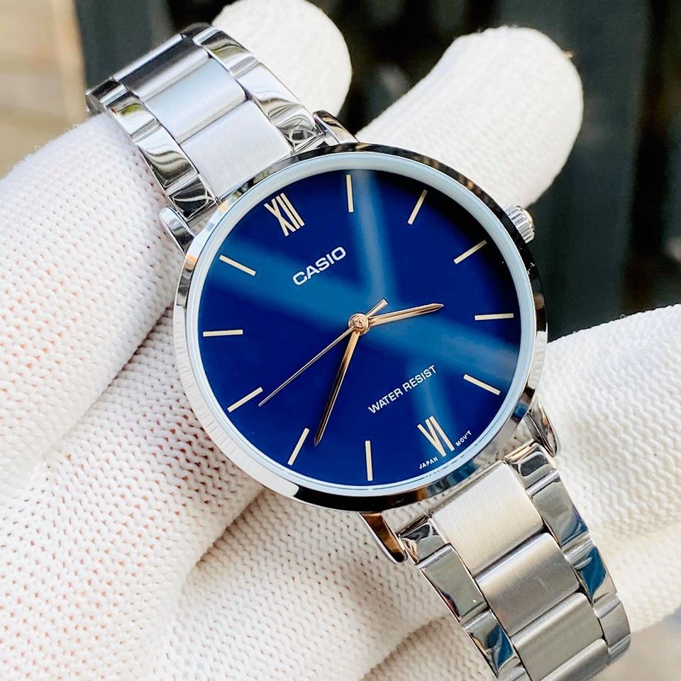 Đồng hồ nam dây kim loại Casio Anh Khuê MTP-VT01D-2BUDF