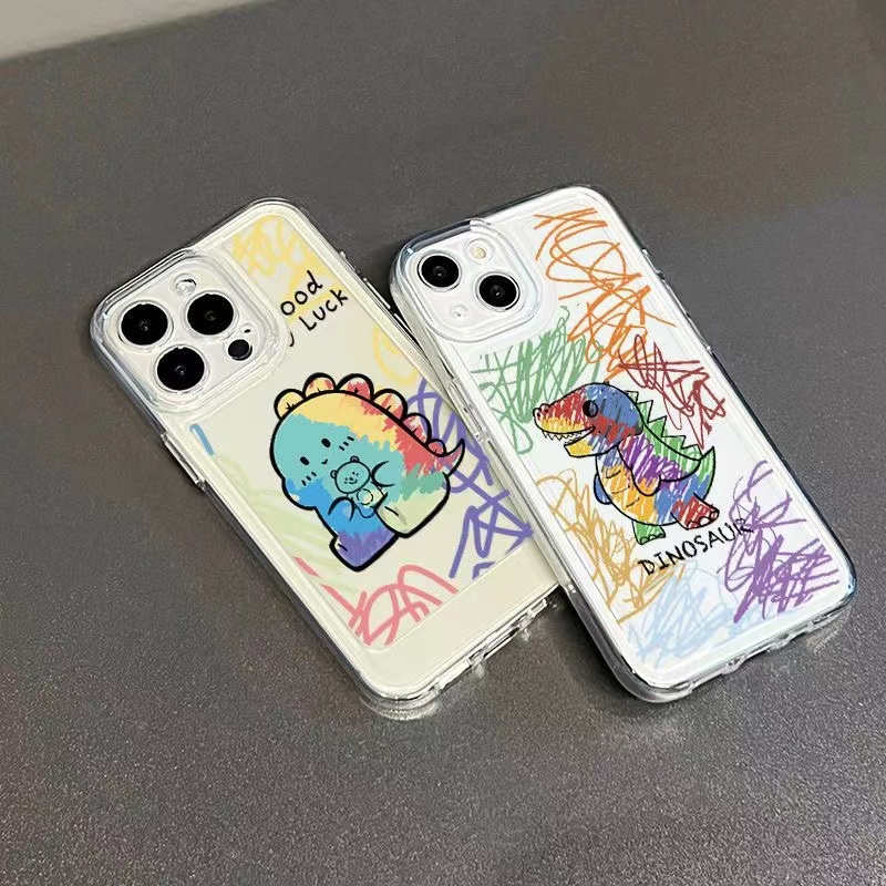 Ốp Điện Thoại Trong Suốt Hình Khủng Long Cho iphone 11 13 7 8 Plus 12 13Pro Max X XS Max 7 8 SE 2020