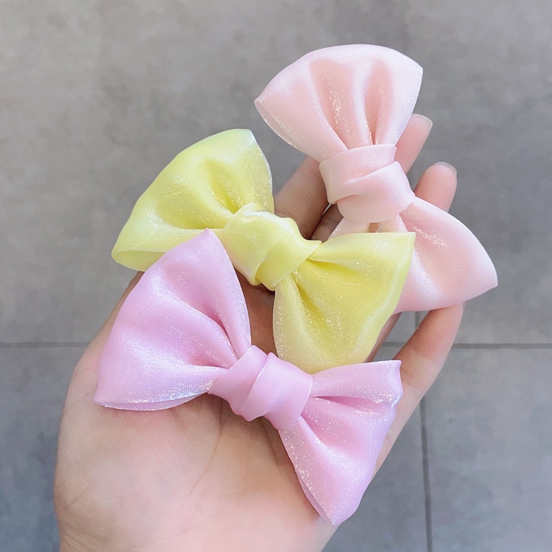 Kẹp tóc hình nơ nhiều hoạ tiết và màu tuỳ chọn thời trang Hàn Quốc cho bé gái