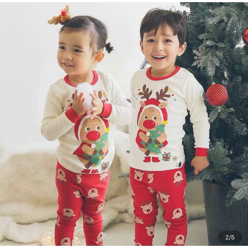 BỘ DÀI COTTON IN HÌNH NOEL CHO BÉ