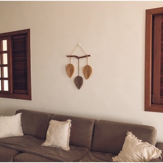 Macrame chiếc lá handmade treo tường trang trí