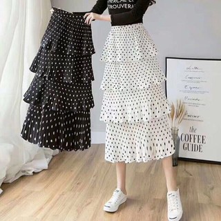 Chân váy dài tầng chấm bi !!!
