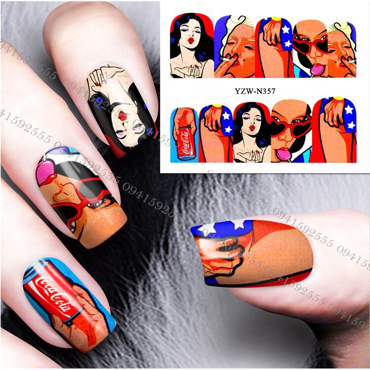 Sticker nước cực chất, cực ngầu, cực cá tính trang trí móng