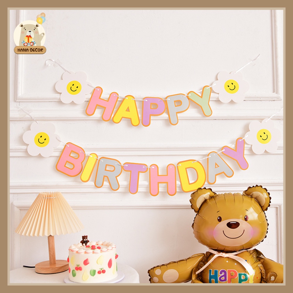 Dây Happy birthday trang trí sinh nhật phong cách Hàn Quốc