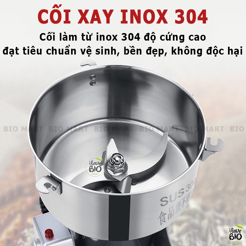 Máy xay bột khô đa năng siêu mịn SEKA 800Y - Máy nghiền đồ khô, bột, ngũ cốc, gạo, thịt cá INOX 304 1400W - BIO206