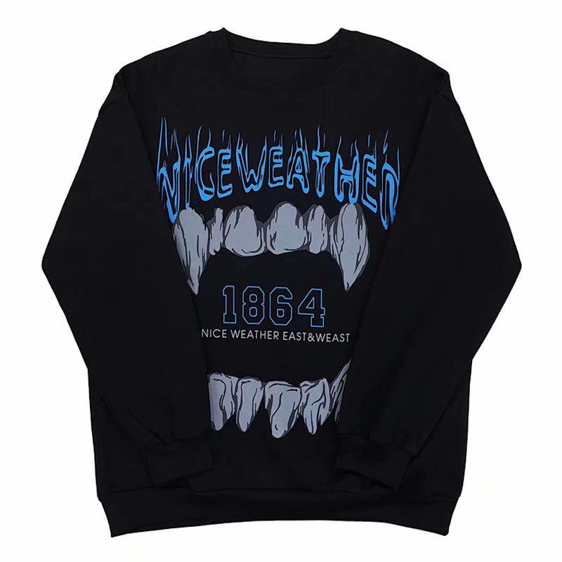 Áo Sweater Tay Dài In Hình Hàm Răng Phong Cách Hàn Quốc Năng Động | BigBuy360 - bigbuy360.vn