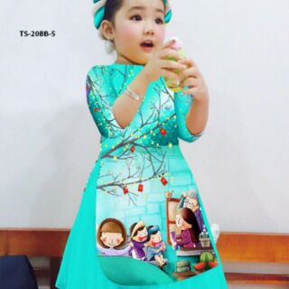 Set áo dài bé gái