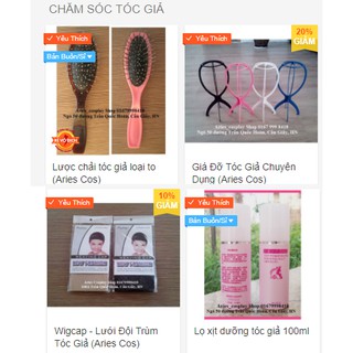 Combo 4 món giá đỡ+lược to+xịt dưỡng tóc giả 100ml+lưới chụp wigcap