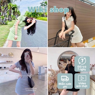 Váy polo cộc tay dáng body trơn màu - Váy đầm nữ cổ polo cộc tay freesize chất thun co giãn 4 chiều giá siêu rẻ